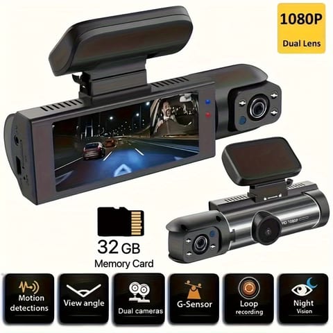 BCUOZ Dual Dash Cam for Vehicles, Featuring