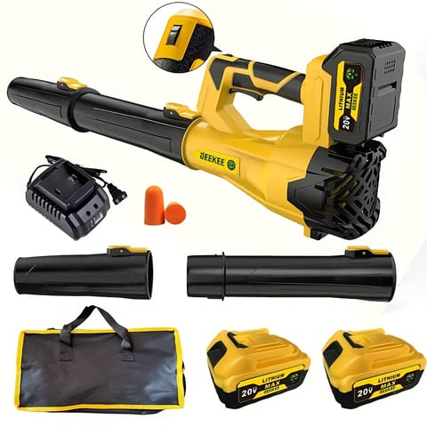 High-power Leaf Blower Cordless, Equipped with a 4.0Ah Battery and Storage Bag, Featuring a 6-speed Adjustment Knob and a Two-stage Extension Nozzle -580CFM/160MPH Wind Speed. Ergonomic Non-slip Handle, Suitable for Lawn Care, Yard Cleaning, And Snow