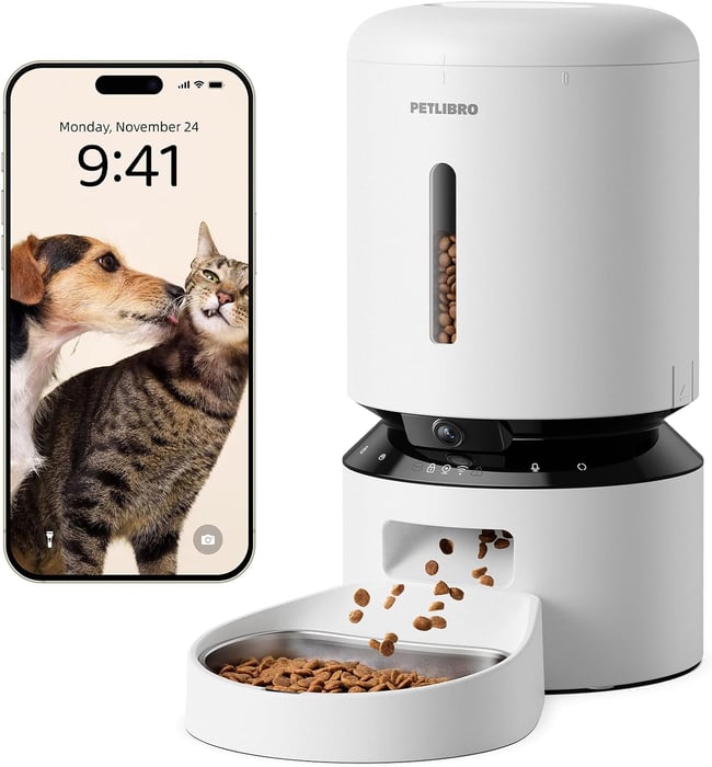 PETLIBRO Automatic Cat Feeder with Camera, 1080P HD Video with Night Vision, 5G WiFi Pet Feeder with 2-Way Audio
