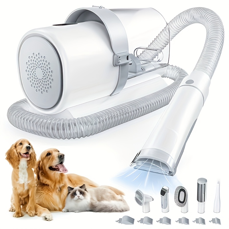 Dog/cat/pet Grooming Vacuum Cleaner, Mulifunctional Grooming Tools, 3 Suction Modes, Cordless Clipper, 5 Grooming Tools, Low-noise Pet Hair Clipper